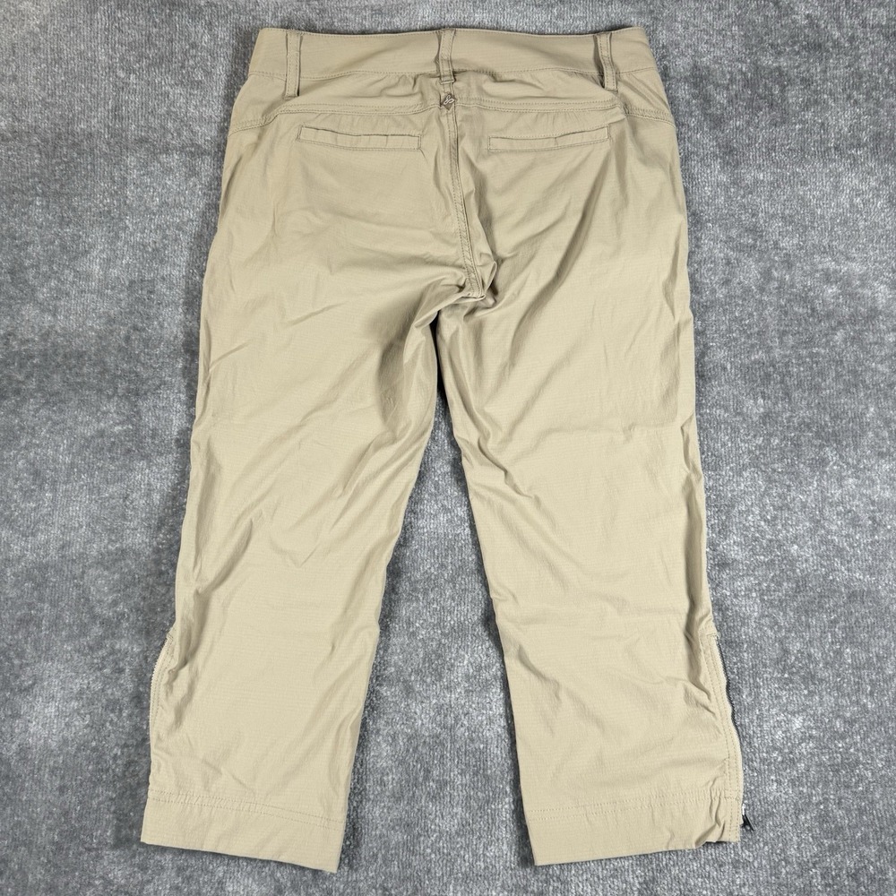 NWT Prana Capris Women's 6 Beige Nylon Zipper Leg Relaxed Low Rise - Picture 2 of 8